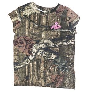 Mossy Oak • Kids • Woodland Camouflage Tee with Pink Logo